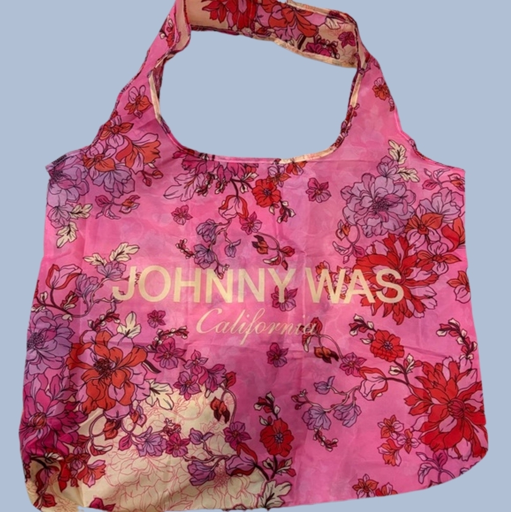 Johnny Was Pink Floral Reusable Shopping Tote